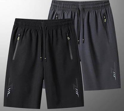 Summer Men's Sport Shorts Cool Sportswear Running Shorts Casual Bottoms Gym Fitness Training Jogging Short Pants Men Black Gray