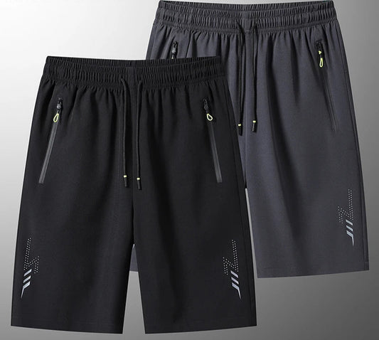 Summer Men's Sport Shorts Cool Sportswear Running Shorts Casual Bottoms Gym Fitness Training Jogging Short Pants Men Black Gray