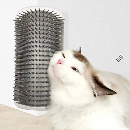 Escova de Canto para Gatos – Massageadora e Removedora de Pelos | Pente Desembaraçador Removível para Higiene e Diversão