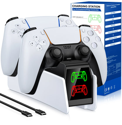 Dual Fast Charger for PS5 Wireless Controller Stand for Sony PlayStation 5 Gamepad DualSense controller Charging Base