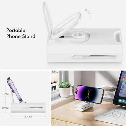 Kit de Limpeza 8 em 1 para Eletrônicos – Escova para Teclado, Caneta para Fones, Ferramentas para Celular, iPad e Extrator de Teclas