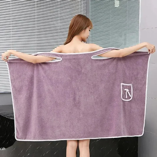 Toalha Feminina Vestível 140×85cm – Secagem Rápida | Ideal para Banho, Praia, Academia e Spa