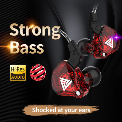 Fone de Ouvido Intra-Auricular QKZ AK6 – 6 Drivers Dinâmicos | Som HIFI com Microfone para Esportes e Monitoramento