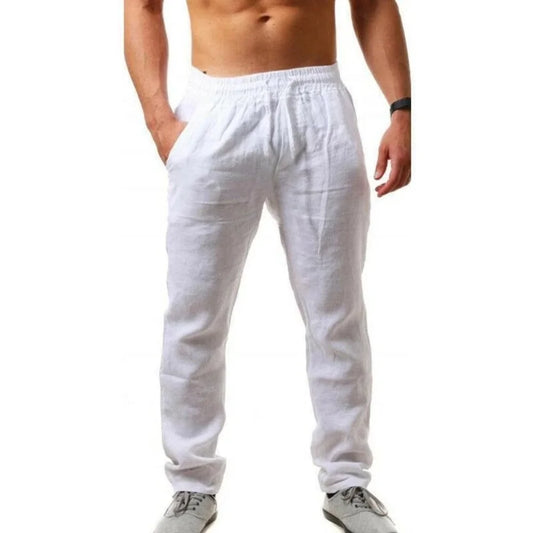 Calça Masculina de Linho e Algodão – Respirável, Casual e Fitness | Tamanhos S ao 3XL | Ideal para Outono e Streetwear