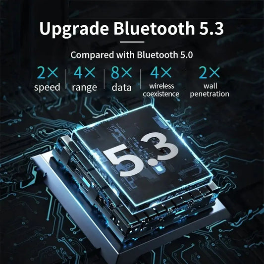 Adaptador Bluetooth USB 5.3 para PC – Receptor e Transmissor de Áudio | Compatível com Bluetooth 5.0, Teclado, Mouse e Alto-falante