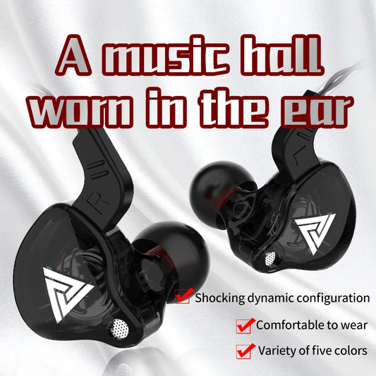 Fone de Ouvido Intra-Auricular QKZ AK6 – 6 Drivers Dinâmicos | Som HIFI com Microfone para Esportes e Monitoramento