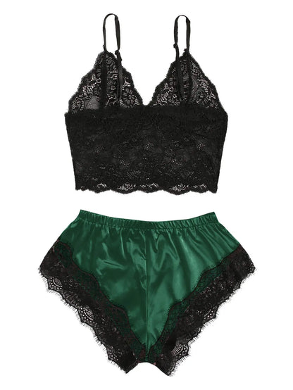 Summer Charm – 2-Piece Sheer Lace Sleepwear Set