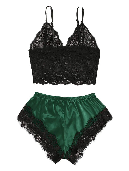 Summer Charm – 2-Piece Sheer Lace Sleepwear Set