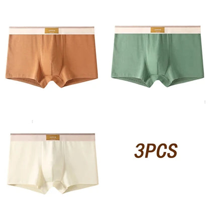 3pcs Men's Cotton Boxer Shorts – Breathable, Comfortable & Stylish Everyday Underwear