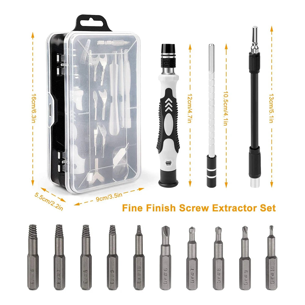 Kit de Chaves de Precisão 25/115/135/140 em 1 – Bits Magnéticos Torx e Phillips | Ferramentas para Celular, PC e Reparos Eletrônicos