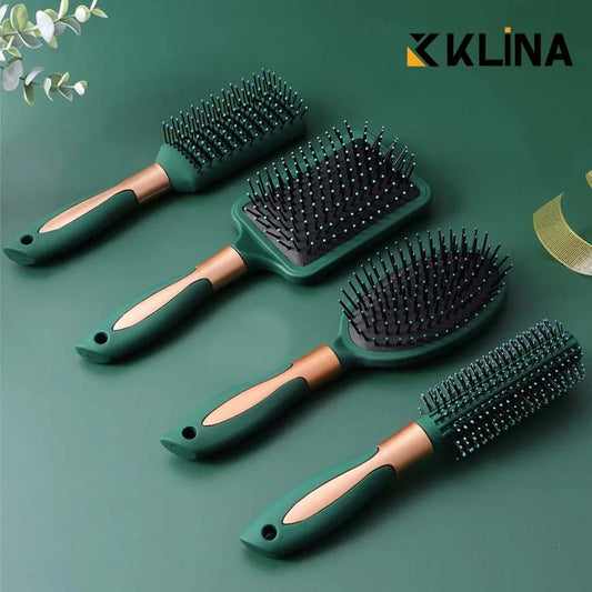 Escova Massageadora KLINA com Almofada de Ar – Antiestática, Oval/Round | Ideal para Salão, SPA e Estilo Diário
