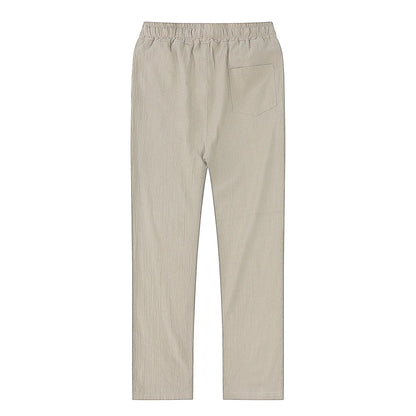 Calça Masculina de Linho e Algodão – Respirável, Casual e Fitness | Tamanhos S ao 3XL | Ideal para Outono e Streetwear