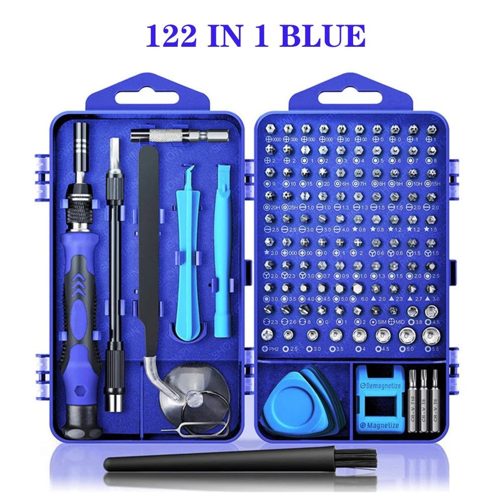 Kit de Chaves de Precisão 25/115/135/140 em 1 – Bits Magnéticos Torx e Phillips | Ferramentas para Celular, PC e Reparos Eletrônicos