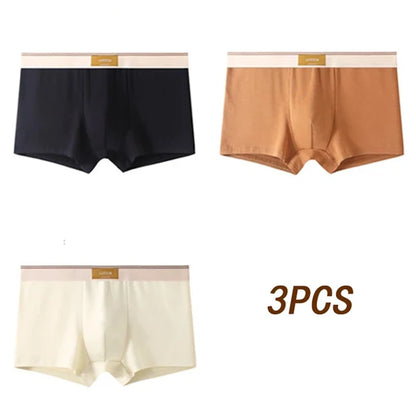 3pcs Men's Cotton Boxer Shorts – Breathable, Comfortable & Stylish Everyday Underwear