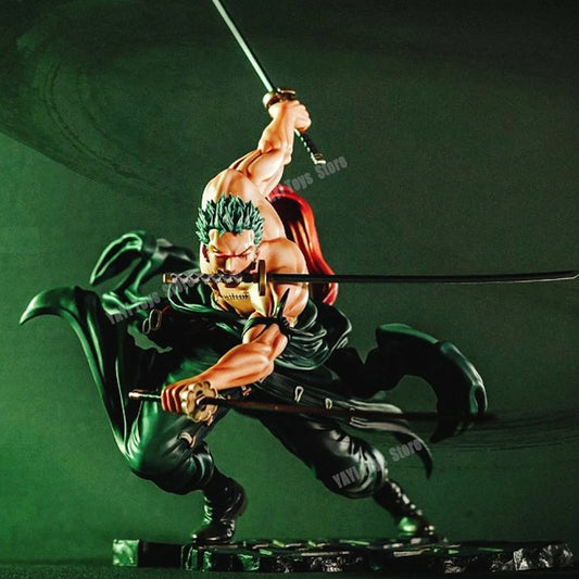 Miniatura Roronoa Zoro – Figura One Piece 10cm | Coleção Anime com Três Espadas