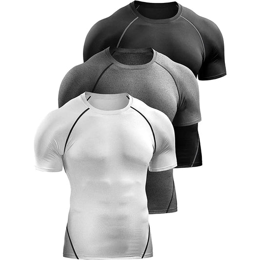 Camiseta Masculina Compressão 2025 – Secagem Rápida, Elástica e Respirável | Ideal para Treinos, Corrida e Academia