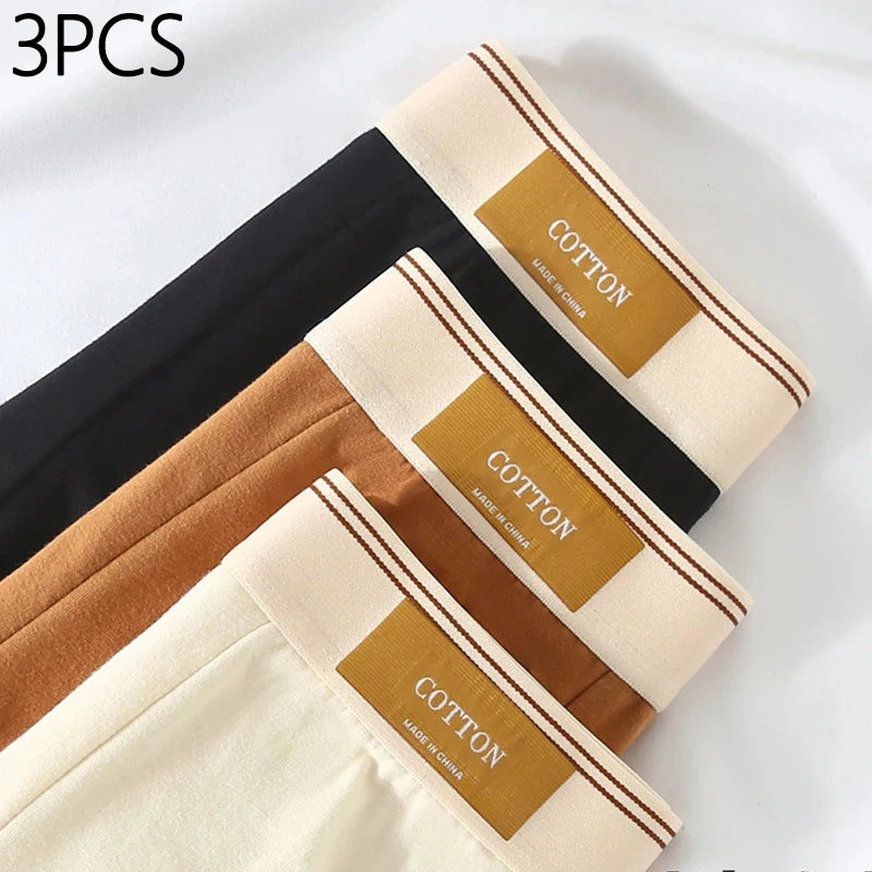 3pcs Men's Cotton Boxer Shorts – Breathable, Comfortable & Stylish Everyday Underwear