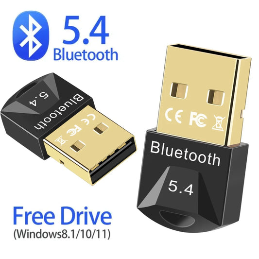 Adaptador Bluetooth USB para PC – Versão 5.4/5.3 | Receptor e Transmissor para Áudio, Mouse, Teclado e Alto-Falante