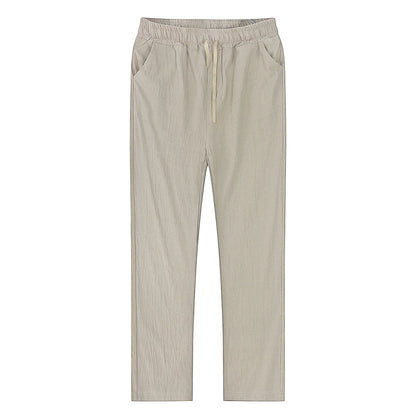 Calça Masculina de Linho e Algodão – Respirável, Casual e Fitness | Tamanhos S ao 3XL | Ideal para Outono e Streetwear