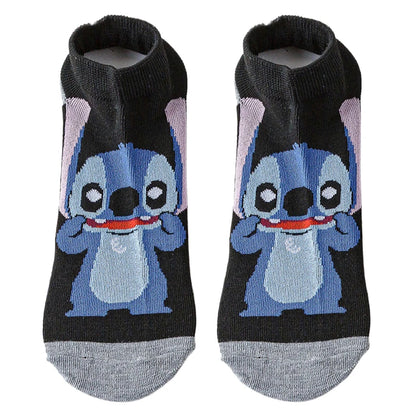 Kit com 10 Meias Curtas Lilo & Stitch – Unissex, Estilo Street e Anime