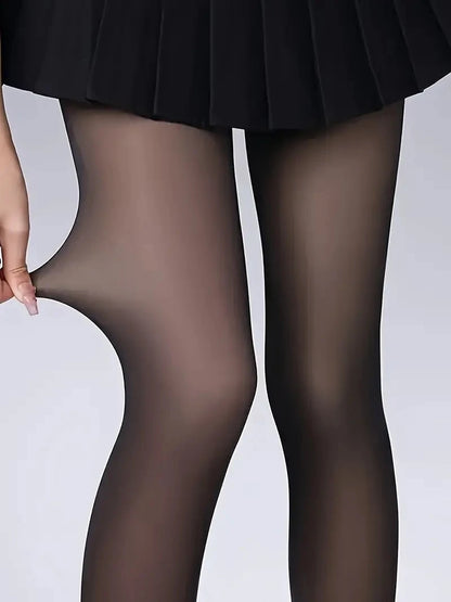 Calça Térmica Feminina – Efeito Transparente Falso | Legging de Outono com Alta Elasticidade