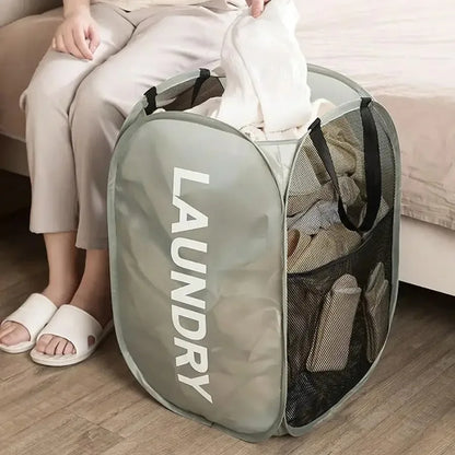 Cesto de Roupa Suja Dobrável – Tela Pop-Up com Grande Capacidade para Organização