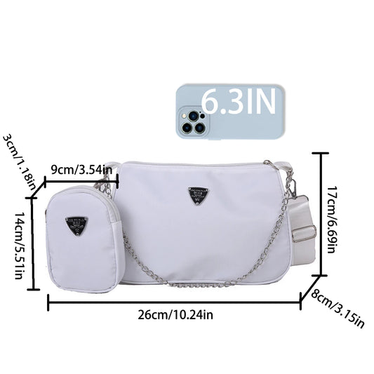 Bolsa Tiracolo Feminina em Nylon – Estilo Casual e Portátil | Ideal para Estudantes, Passeios e Uso Diário