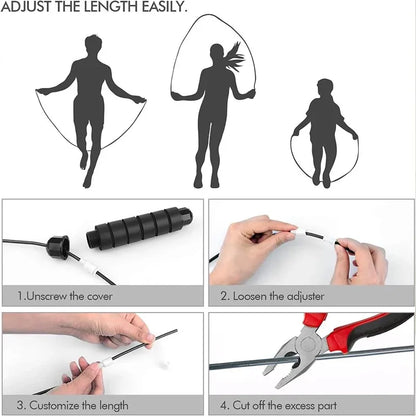 Skipping Rope with Ball Bearings Rapid Jump Rope Cable for Aerobic Exercise Speed Training Extreme Jumping Endurance Training