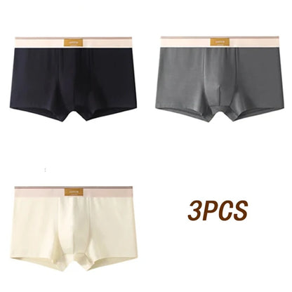 3pcs Men's Cotton Boxer Shorts – Breathable, Comfortable & Stylish Everyday Underwear