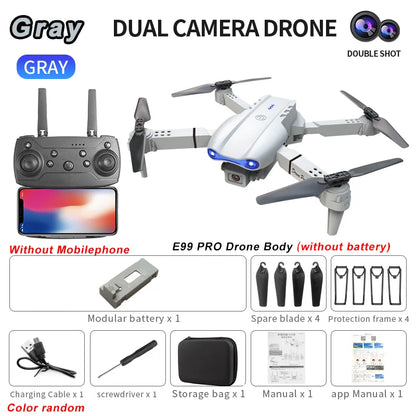 Drone E99Pro 2024 – Câmera 4K, Wi-Fi FPV, Dobrável com Estabilizador de Altura e Controle Remoto