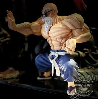 Boneco de anime Dragon Ball de 10 cm GK Muscle Master Roshi Goku Kame Sennin Figura de ação em PVC Modelo Bonecos infantis Brinquedos de presente