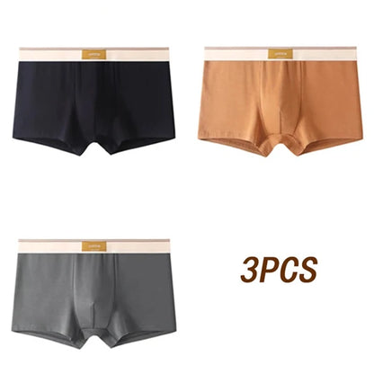 3pcs Men's Cotton Boxer Shorts – Breathable, Comfortable & Stylish Everyday Underwear