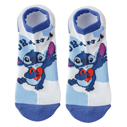 Kit com 10 Meias Curtas Lilo & Stitch – Unissex, Estilo Street e Anime