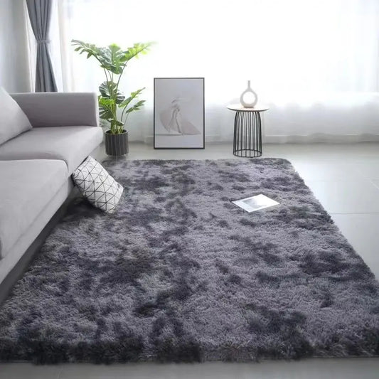 Tapete VIKAMA Lavável – Seda e Lã | Antiderrapante Tie-Dye para Quarto Infantil, Sala e Quarto