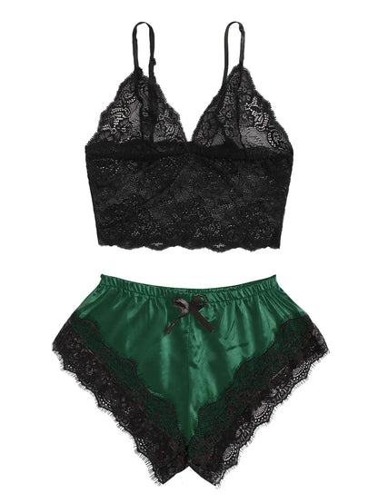 Summer Charm – 2-Piece Sheer Lace Sleepwear Set