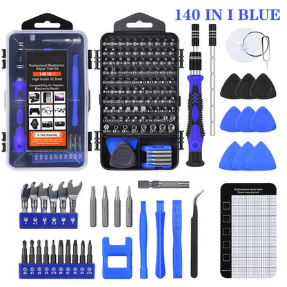 Kit de Chaves de Precisão 25/115/135/140 em 1 – Bits Magnéticos Torx e Phillips | Ferramentas para Celular, PC e Reparos Eletrônicos