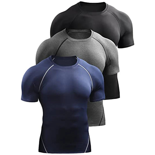 Camiseta Masculina Compressão 2025 – Secagem Rápida, Elástica e Respirável | Ideal para Treinos, Corrida e Academia