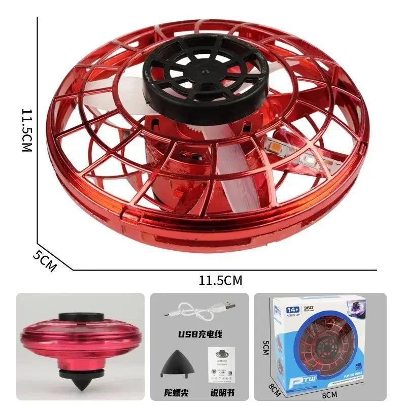 Flying Spinner UFO Mini Drone,Flying Spinner Hand Operated Drones Indoor Outdoor Cool Stuff Mini Drones Toys Birthday Gifts