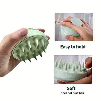 1pc Silicone Shampoo & Body Massage Brush – Multi-Use Scalp & Shower Tool
