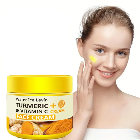 Creme Antienvelhecimento com Cúrcuma, Vitamina C, Colágeno e Ácido Hialurônico – 50g | Hidratante, Antirrugas e Iluminador Facial