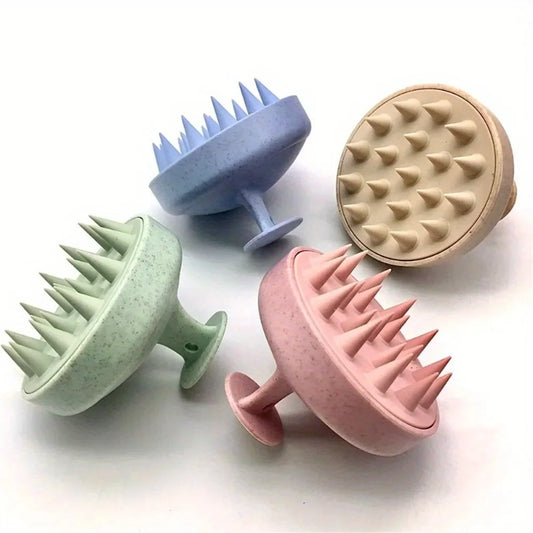1pc Silicone Shampoo & Body Massage Brush – Multi-Use Scalp & Shower Tool