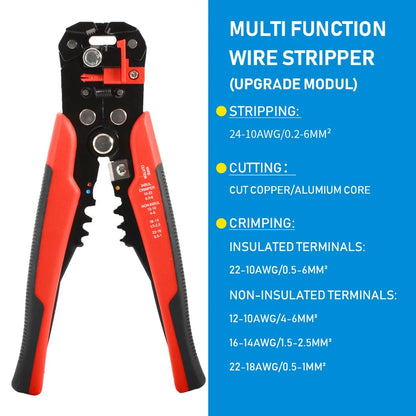 Alicate Multifuncional Automático – Decapador, Cortador e Crimpador de Fios | Ferramenta Manual com Ajuste para Terminais