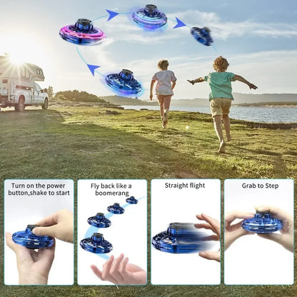 Flying Spinner UFO Mini Drone,Flying Spinner Hand Operated Drones Indoor Outdoor Cool Stuff Mini Drones Toys Birthday Gifts
