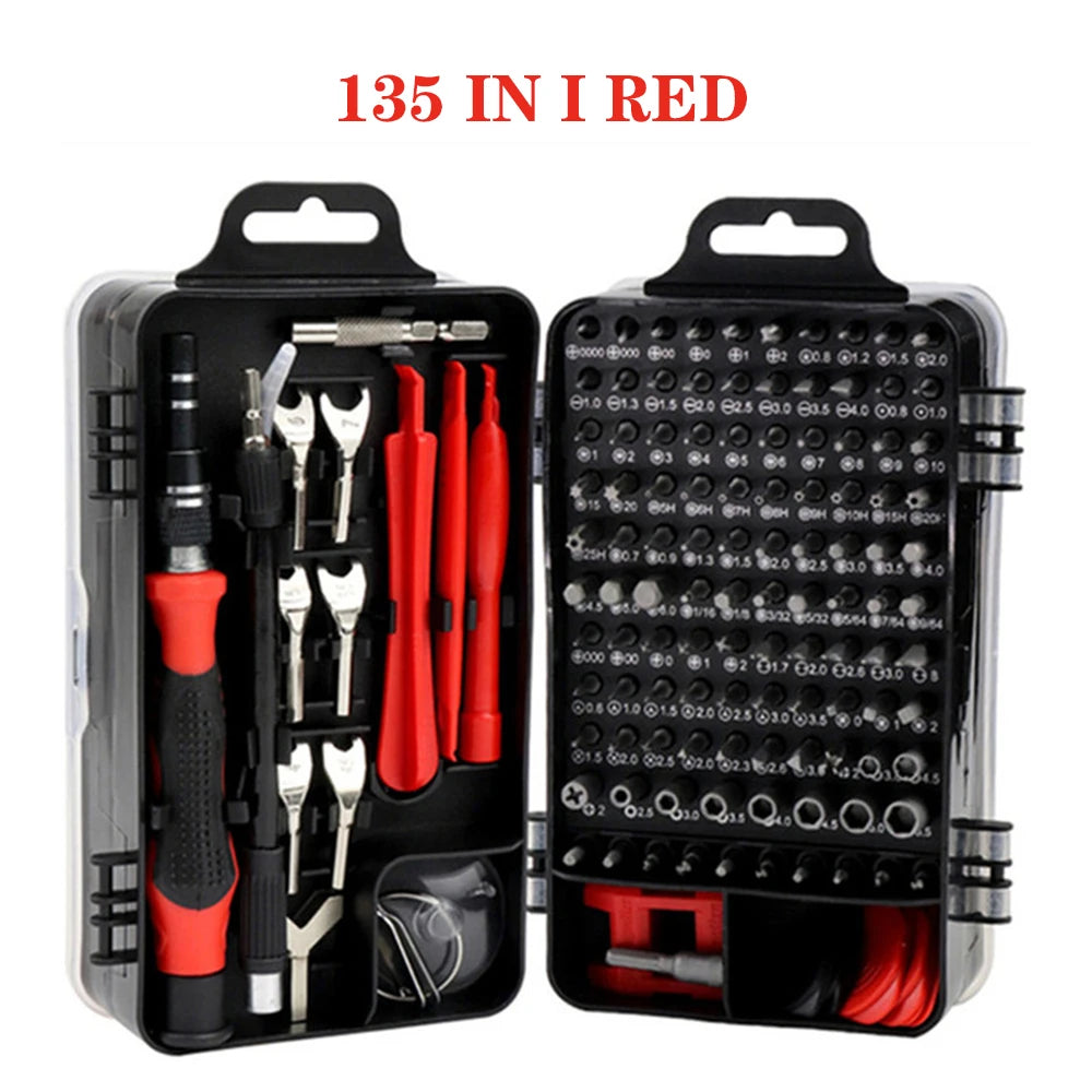 Kit de Chaves de Precisão 25/115/135/140 em 1 – Bits Magnéticos Torx e Phillips | Ferramentas para Celular, PC e Reparos Eletrônicos