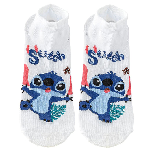 Kit com 10 Meias Curtas Lilo & Stitch – Unissex, Estilo Street e Anime