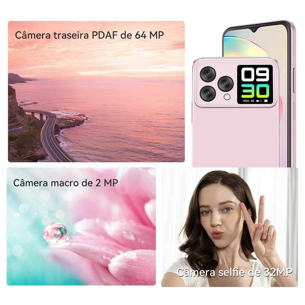 [Ship from BR] Smartphone Android, Cubot Hafury V1, 16GB RAM(8GB+8GB), 256GB ROM, Dual Screen, 64MP Camera, NFC, Dual 4G Phone