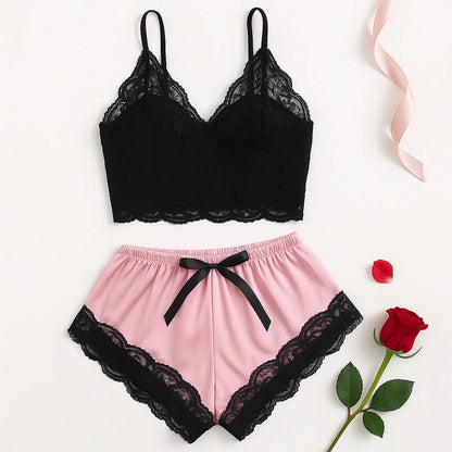 Summer Charm – 2-Piece Sheer Lace Sleepwear Set