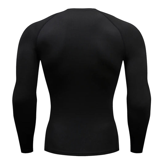 Camiseta Masculina de Compressão com Manga Longa – Fitness, Corrida e Academia | Tecido Elástico e Respirável para Treinos