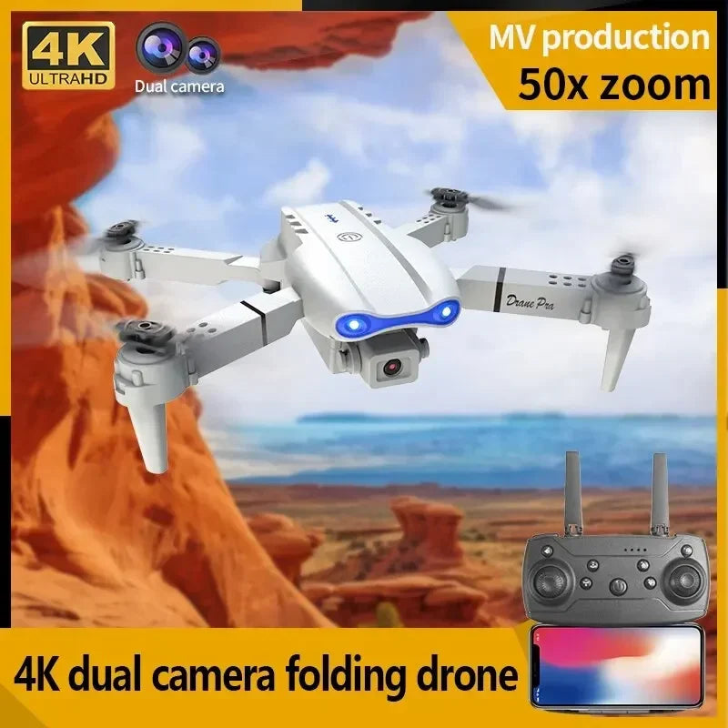 Drone E99Pro 2024 – Câmera 4K, Wi-Fi FPV, Dobrável com Estabilizador de Altura e Controle Remoto