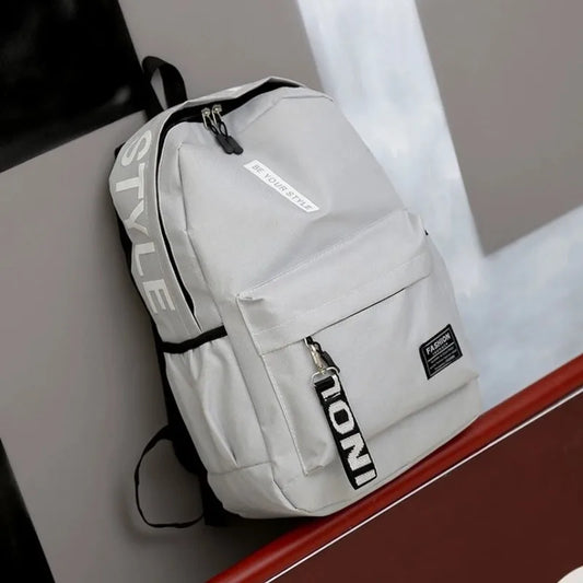 Mochila Unissex Estilo Coreano – Grande Capacidade para Escola ou Dia a Dia
